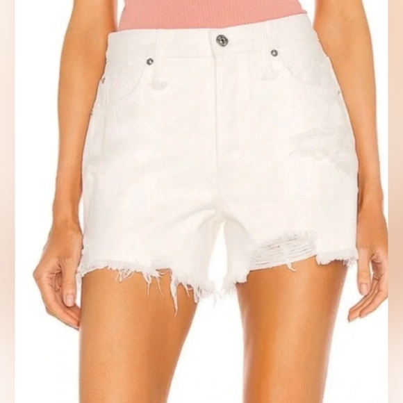 Free People Pants - ☯️We The Free Makai Distressed White Cutoff Jean Shorts 26